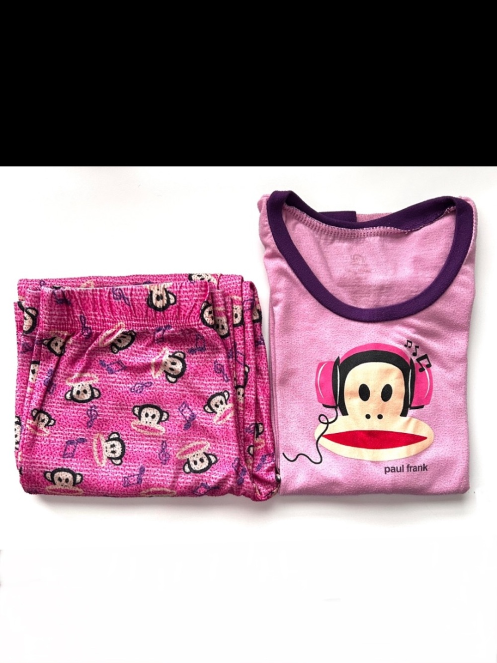 Paul Frank Pink and Purple Kids Two-Piece Monkey Pajama Set